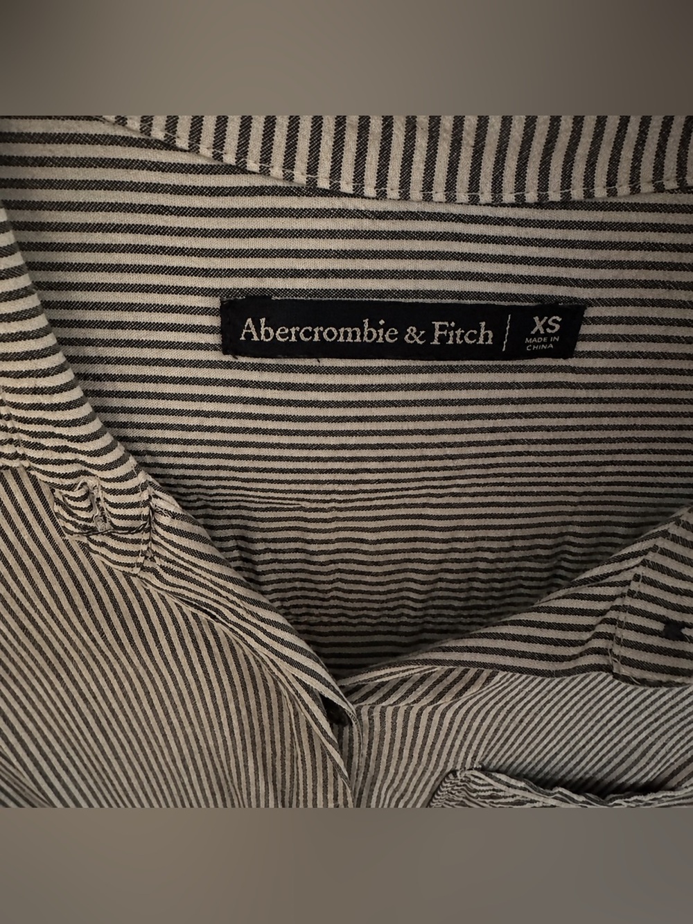 Abercrombie & Fitch Striped Button Down Shirt Dress Tie Waist XS - Picture 3 of 3